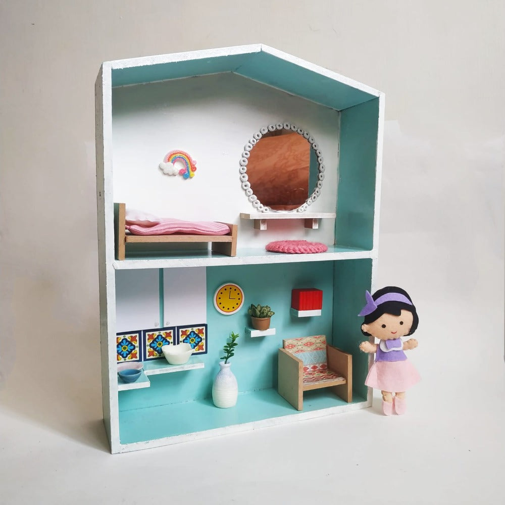 Wooden Doll House Pretend Play Set