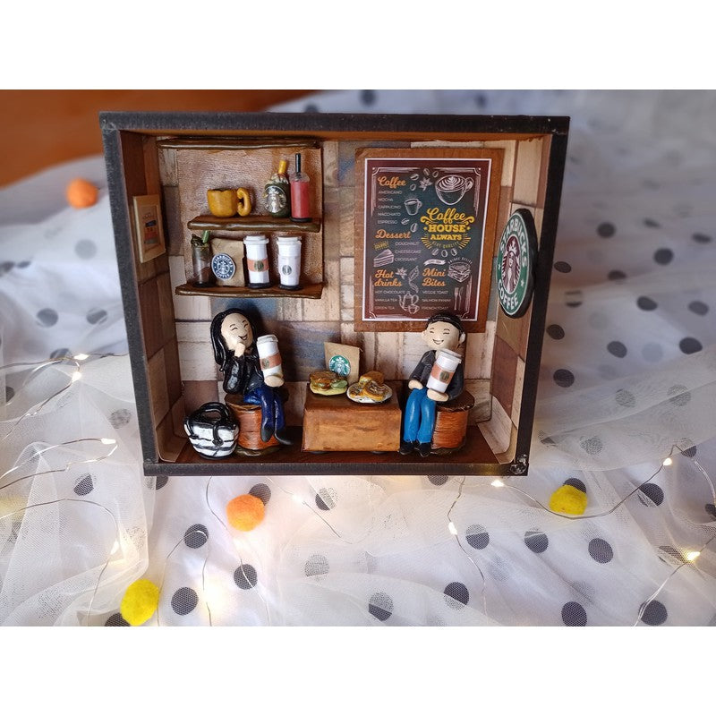 Starbucks Cafe Restaurant Miniature Shadow Box Personalised Frame (COD Not Available)