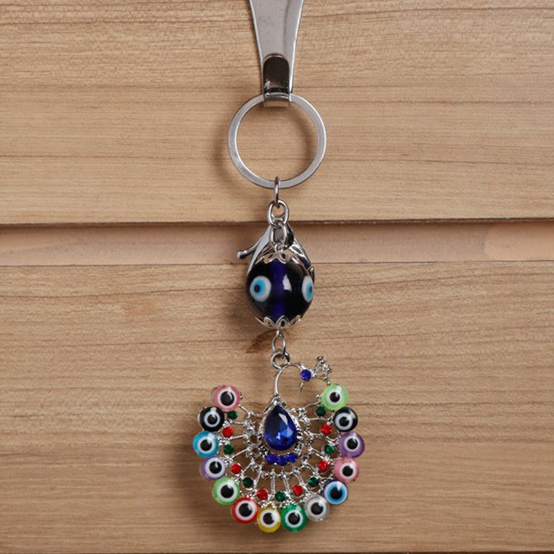 Peacock Colour Pankh Evil Keychain 12 CM