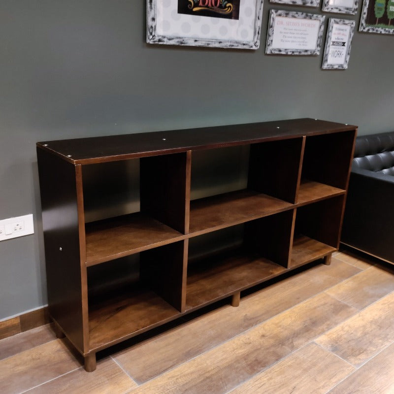 Montessori Wooden Shelf - Dark Brown with 6 cubies