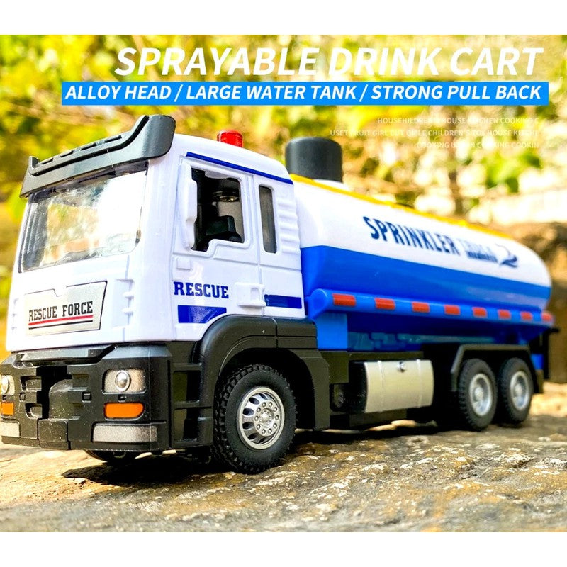 Die Cast Water Sprinkler Truck | Pull Back Action, Lights & Sounds | Multicolour