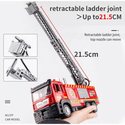 Die Cast Metal Realistic Fire Brigade Sprinkler Truck | Push Back Action for Kids | Multicolour