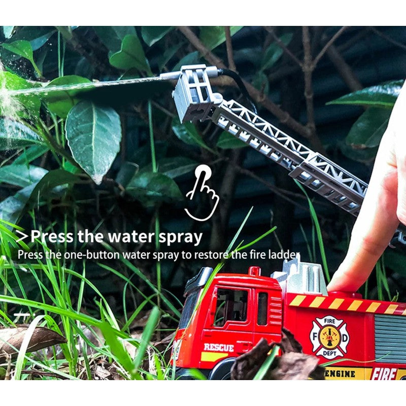 Die Cast Metal Realistic Fire Brigade Sprinkler Truck | Push Back Action for Kids | Multicolour