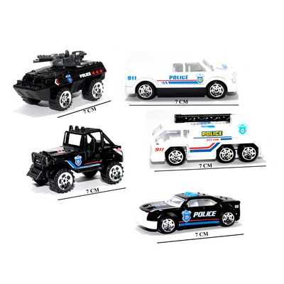 Combo of Police Cars and City Cars | Die Cast Metal Cars with Plastic Parts | 10 Small Size Cars