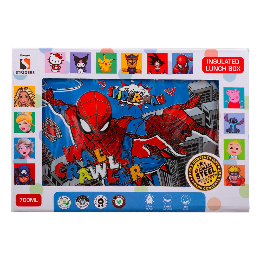 Original Spiderman Stainless Steel Insulated Lunch Box - 700ml | Wall Crawler