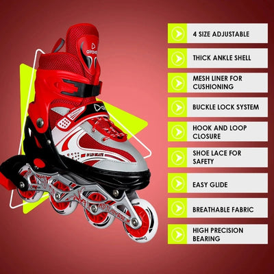 Inline Skated Roady (7704) For Kids, Young Adults & Grown-Ups - Assorted Colours