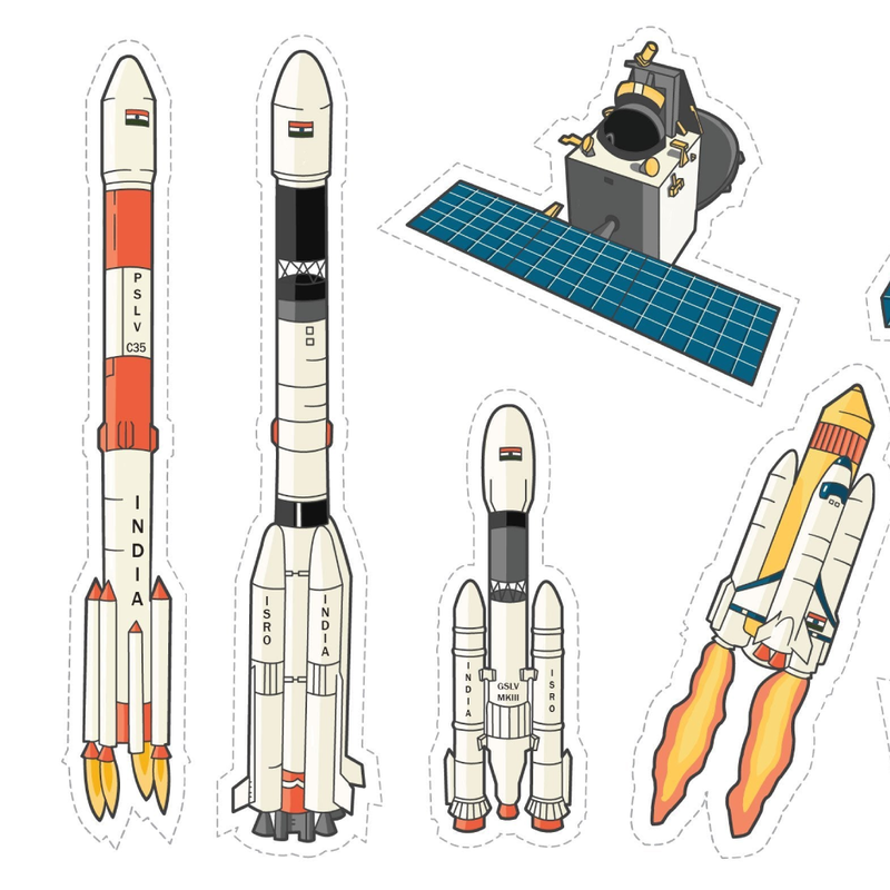 ISRO Story Stickers | Set of 15 stickers