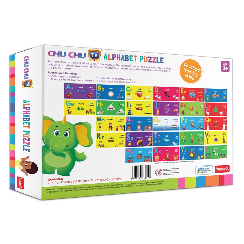 Original Funskool Play & Learn Chu Chu Alphabet 26 Pcs Puzzle