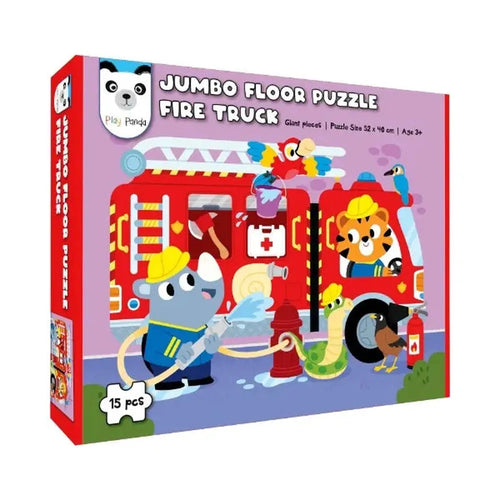Play Panda Jumbo Floor Puzzle- Fire Truck | Educational Toddler Puzzles