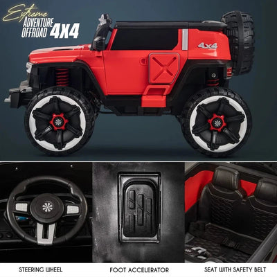 Battery Operated Ride-On Jeep for Kids with Music, Light & Rechargeable Battery | TUB1166 | COD Not Available