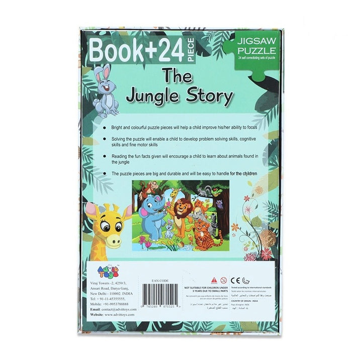 The Jungle Story - Jigsaw Puzzle (24 Piece + Educational Fun Fact Book)