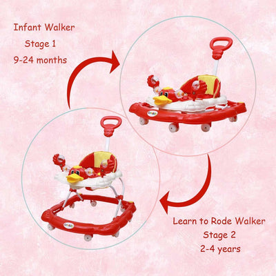 Musical Activity Walker With Parent Rod (Red)