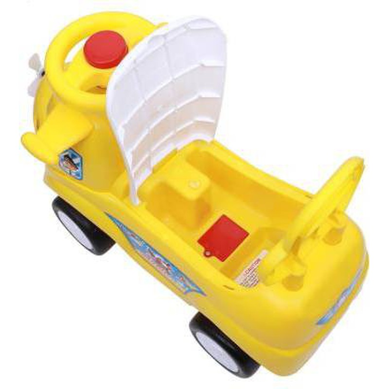 Airplane Design Manual Ride On with Under Seat Storage Compartment Car (Yellow)