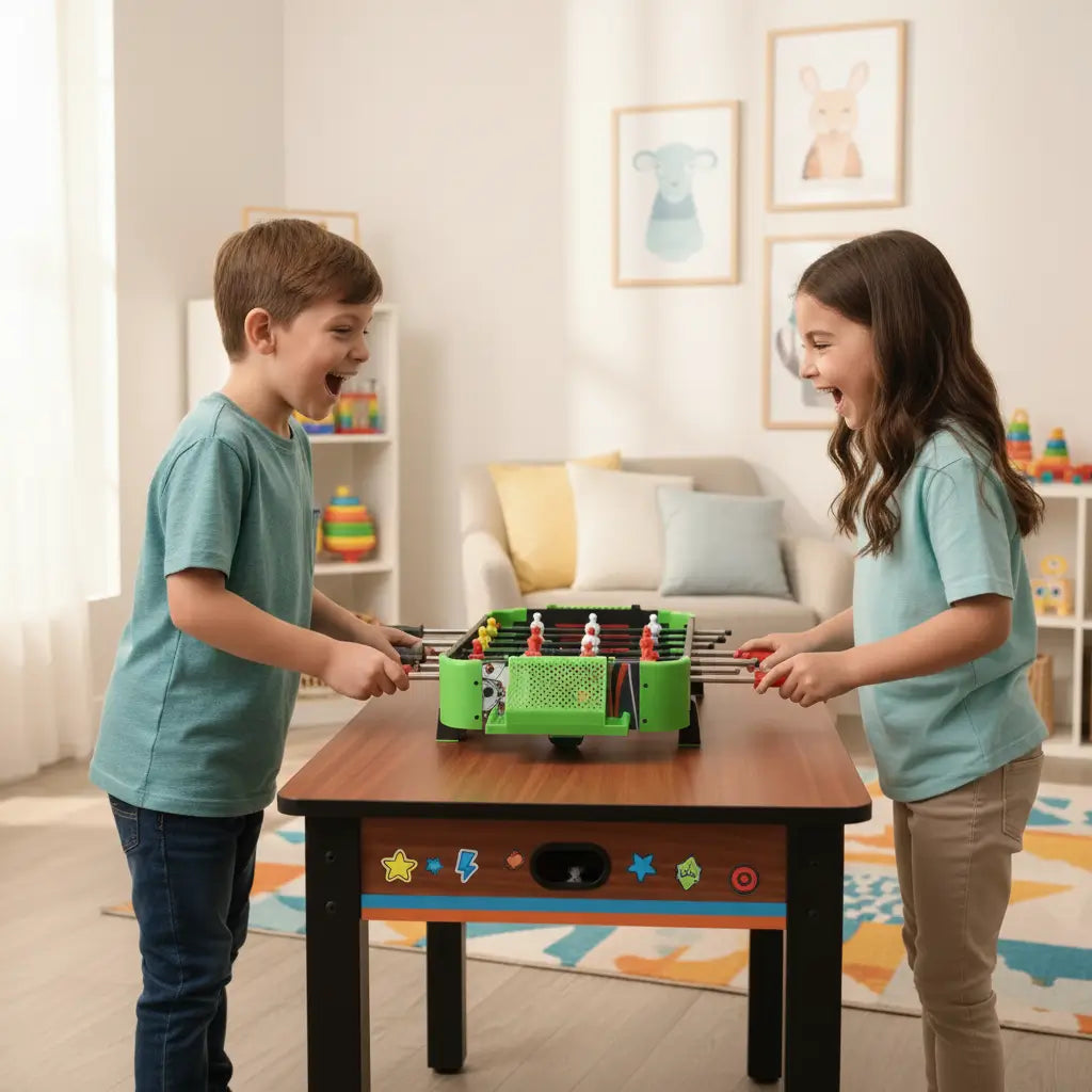 Simarr Play Zing 3-in-1 Foosball Table Top Game - Big | Multi-Game Sports Table for Kids