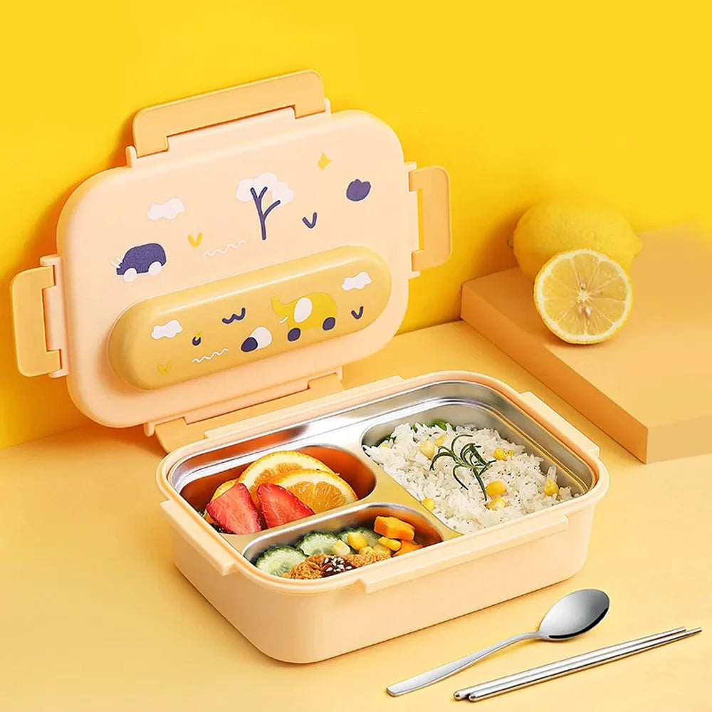 Insulated Astronaut Themed Lunch Box with Lunch Box Cover (Yellow)