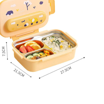 Insulated Astronaut Themed Lunch Box with Lunch Box Cover (Yellow)