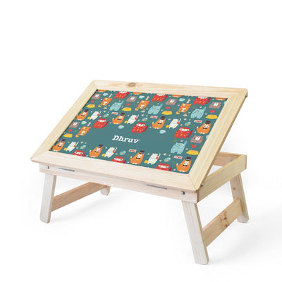 Personalised Wooden Foldable Desk with a Canvas Cotton Handle (COD Not Available)