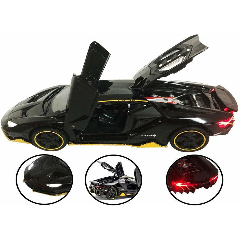 Resembling Centenario Lp 770-4 Model Alloy Sports Car Diecast Model Sound And Light Pull Back Cars Toys