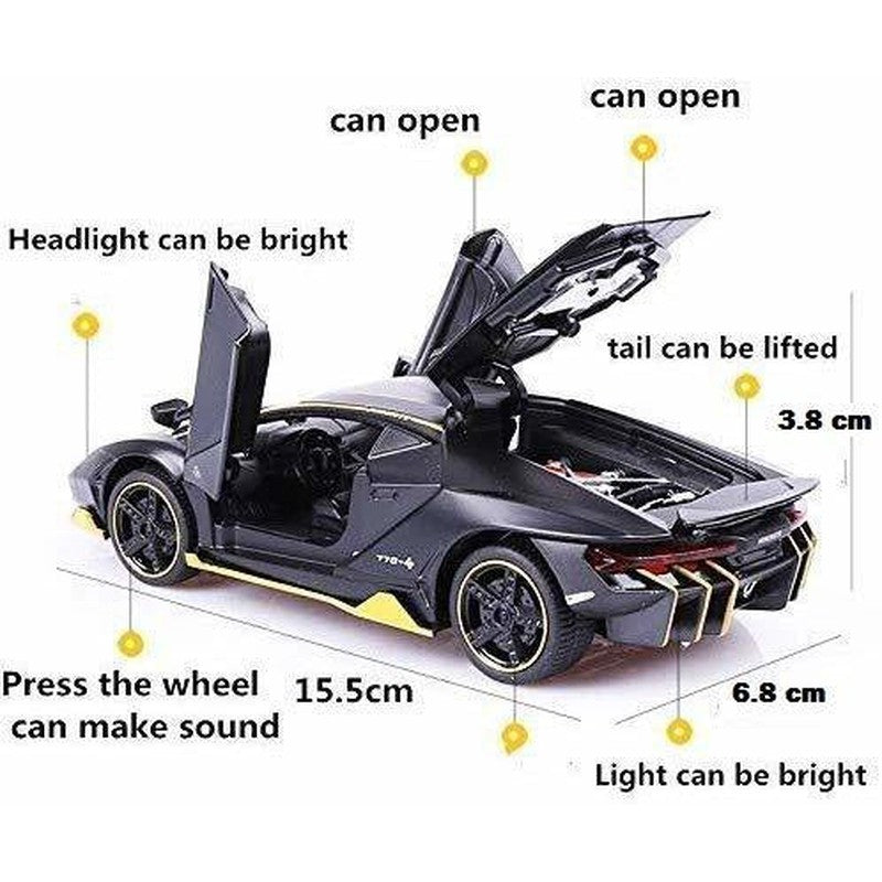 Resembling Centenario Lp 770-4 Model Alloy Sports Car Diecast Model Sound And Light Pull Back Cars Toys