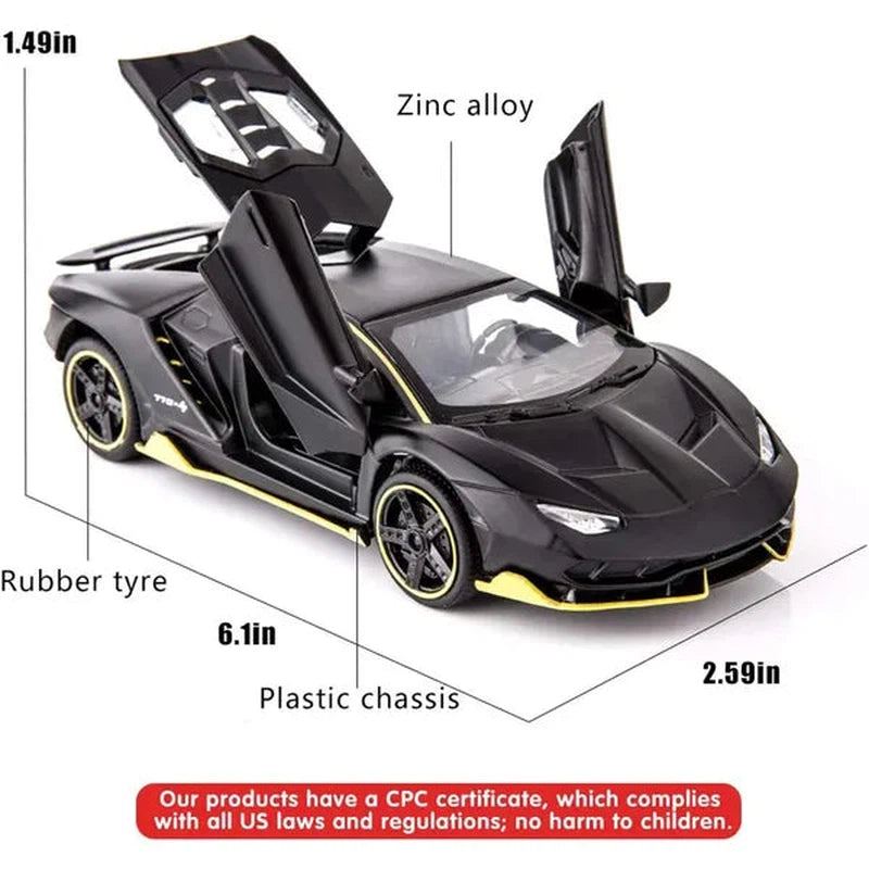 Resembling Centenario Lp 770-4 Model Alloy Sports Car Diecast Model Sound And Light Pull Back Cars Toys