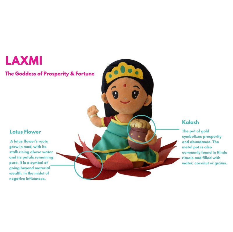 Personalised Laxmi Devi (Medium 11 inch) Mantra Singing Plush Toy (COD Not Available)