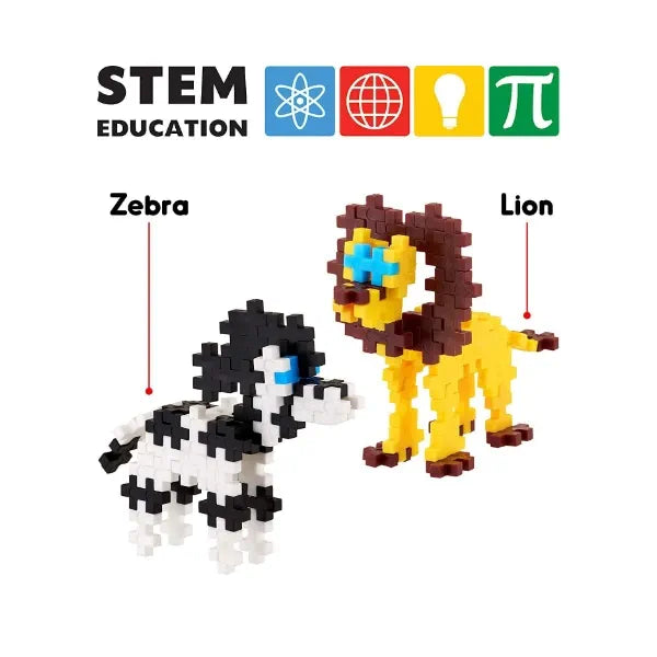 Play Panda Fixi Bricks Jungle Tube 2 Building Toy | Lion & Zebra - 110 Fixi Bricks | Instruction Manual | Storage Tube