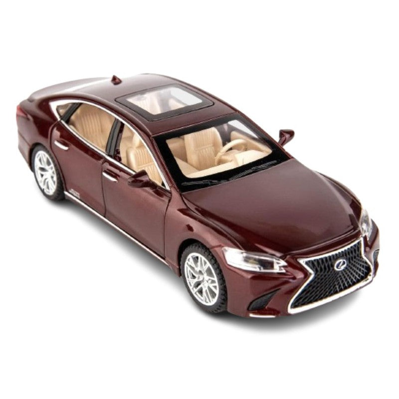 Resembling Lexus LS500H Diecast Metal Car with Pullback Function, Light, Sound & Openable Doors | 1:32 Scale Model | Assorted Colour