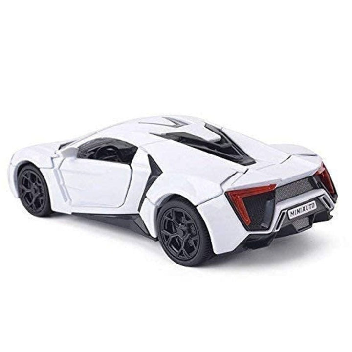 Resembling Lykan Hypersport Diecast Metal Car with Pullback Function, Light, Sound & Openable Doors | 1:24 Scale Model