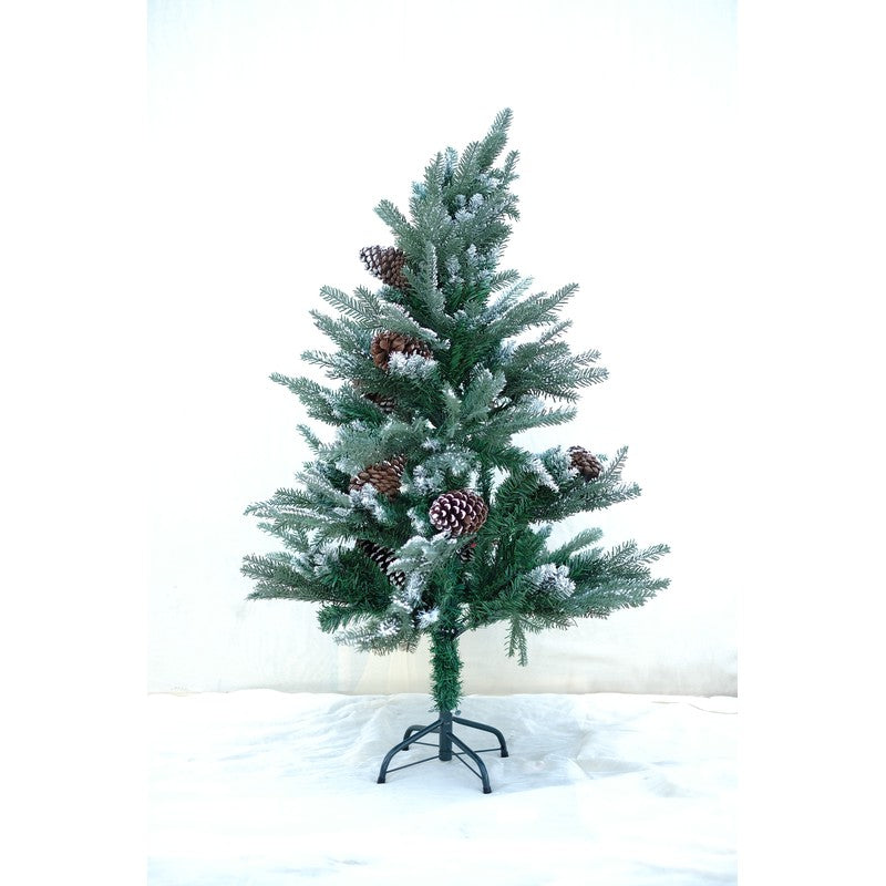 Balsam Christmas tree with light frosting and big pine cones (4 Feet) | COD not Available