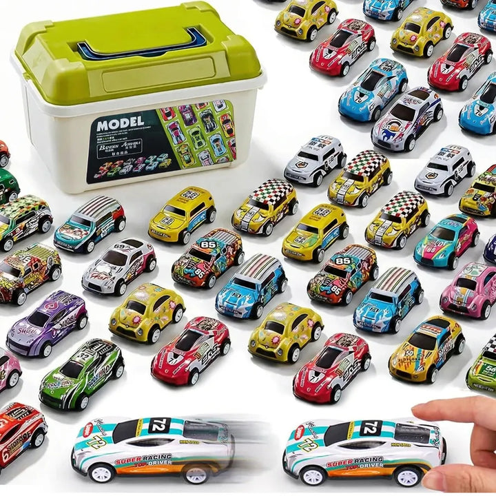 Kidology Mini Pull Back Cars with Storage Box