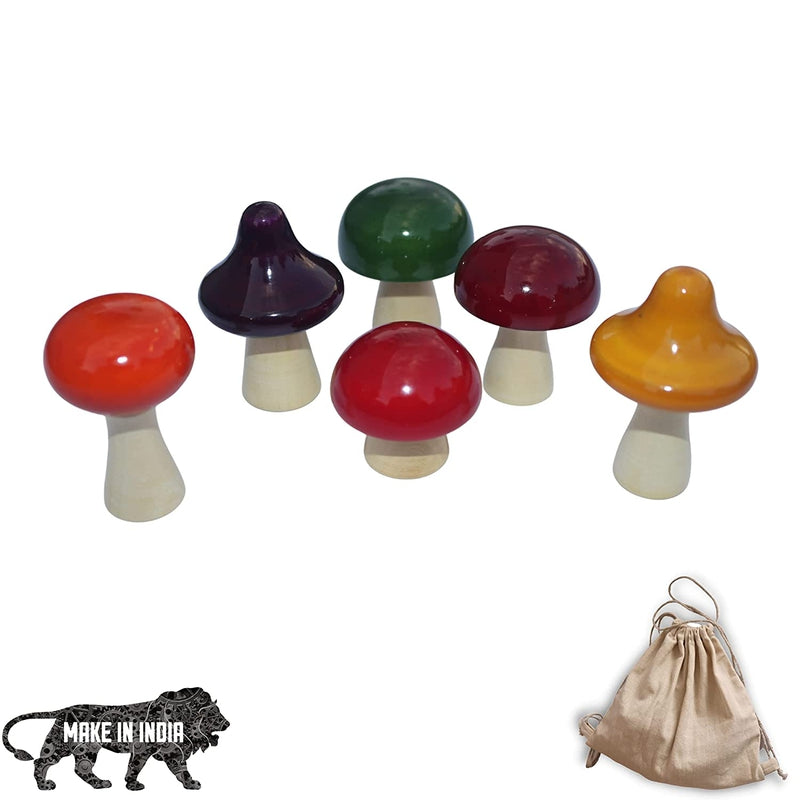 Wooden Natural Cooking Kitchen Set MUSHROOM Toy for Kids Vegetable Colored safe