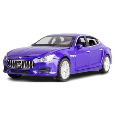 Resembling Maserati Quattroporte Coupe Diecast Metal Car with Pullback Function, Light, Sound & Openable Doors | 1:32 Scale Model
