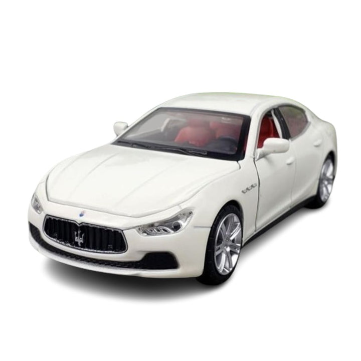 Resembling Maserati Quattroporte Coupe Diecast Metal Car with Pullback Function, Light, Sound & Openable Doors | 1:32 Scale Model