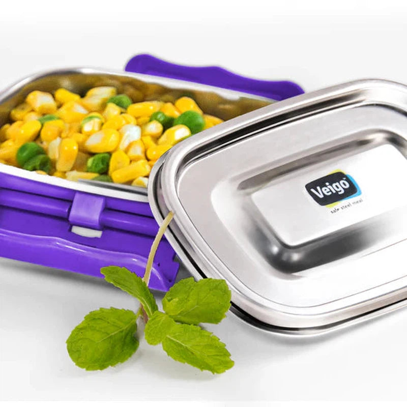 Small Stainless Steel Leakproof & Airtight Veg Box with Silicon Ring(180ml)