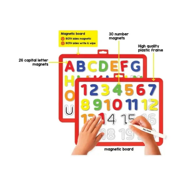 Play Panda Magnetic Learn to Write | Capital Letters & Numbers with Write and Wipe Magnetic Board