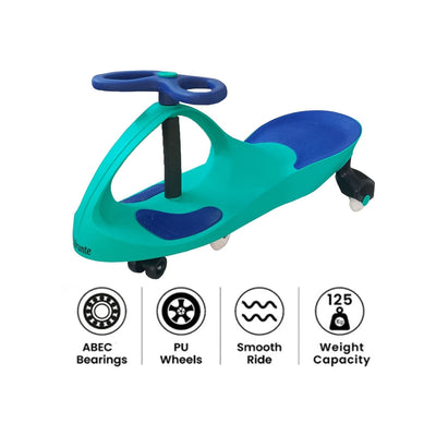 Twister Magic Push and Ride Swing Car with LED Wheels - Green and Blue