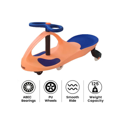 Twister Magic Push and Ride Swing Car with LED Wheels - Orange and Blue