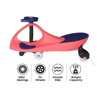 Twister Magic Push and Ride Swing Car with LED Wheels - Pink and Blue