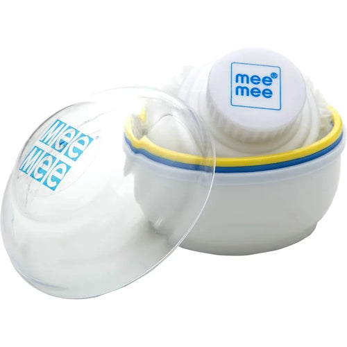 Mee Mee Soft Feel Baby Powder Puff - 80g | Box Holder Container for New Born and Kids