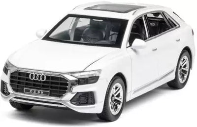 1:24 Scale Big Die-Cast Metal Car Resembling Audi Q8 With 6 Openable Doors, Light & Sound - Assorted Colours