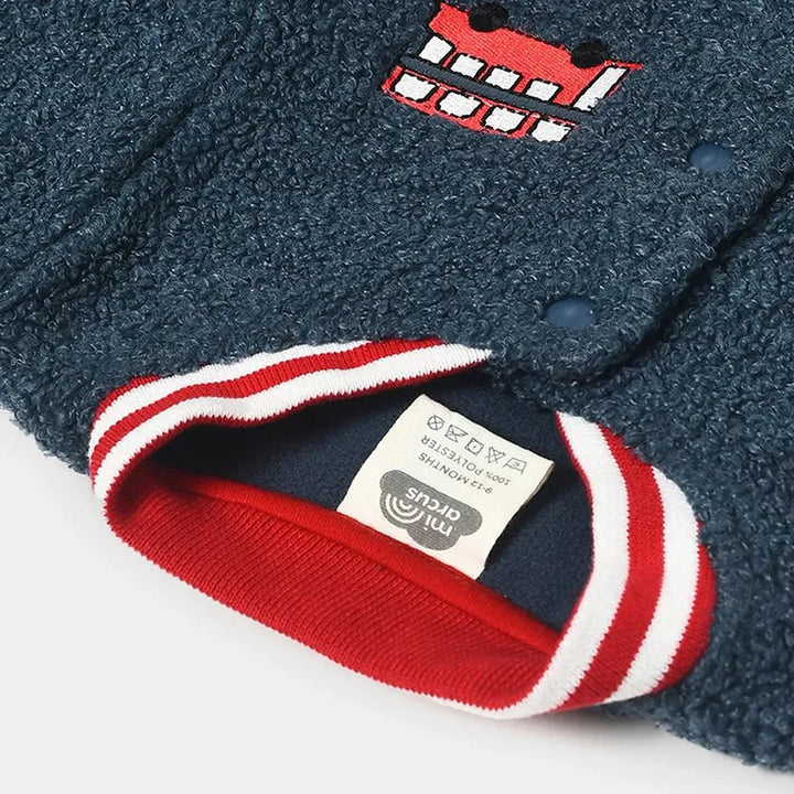 Mi Arcus Sherpa Jacket with Stand-Up Collar, Ribbed Cuffs