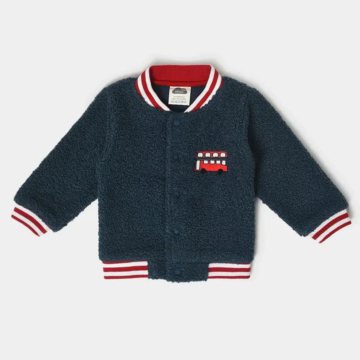 Mi Arcus Sherpa Jacket with Stand-Up Collar, Ribbed Cuffs