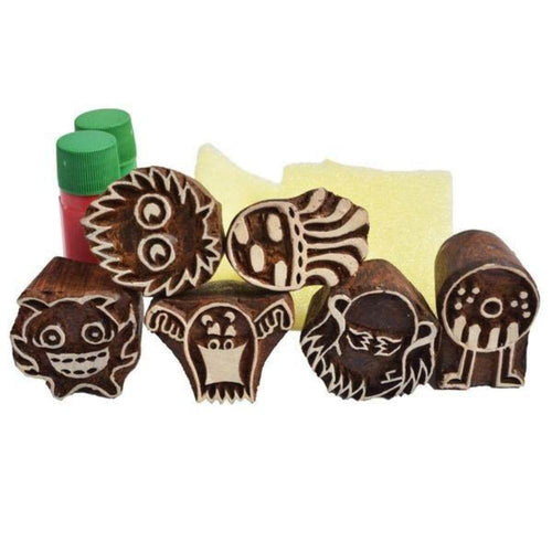 Shumee Monster Theme 6 Wooden Stamps Set (3-8 Years)
