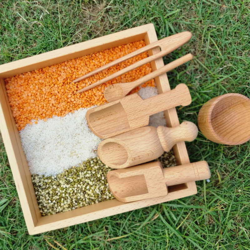 Wooden Montessori Tray for Kids | Sand Writing Tray | Sensory Toy