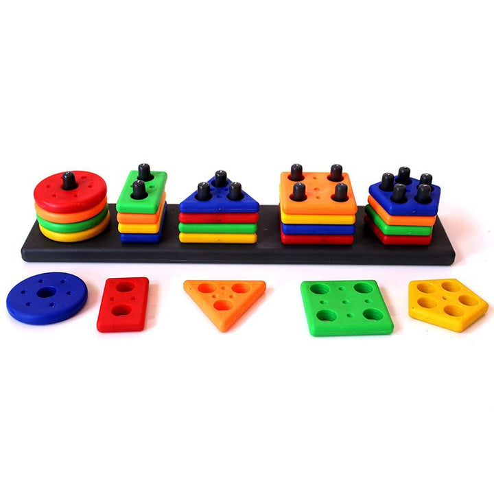 Plastic Angle Geometrical Shapes Stacking Plastic Shape Sorter Montessori Game Puzzle Stacking Toy Set For Kids