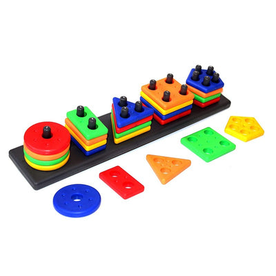 Plastic Angle Geometrical Shapes Stacking Plastic Shape Sorter Montessori Game Puzzle Stacking Toy Set For Kids