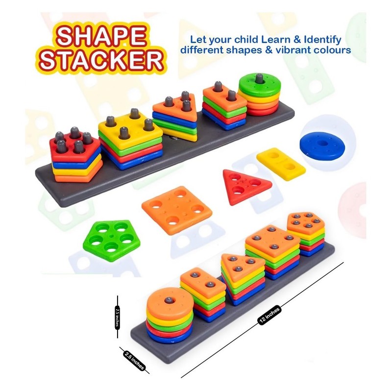 Plastic Angle Geometrical Shapes Stacking Plastic Shape Sorter Montessori Game Puzzle Stacking Toy Set For Kids