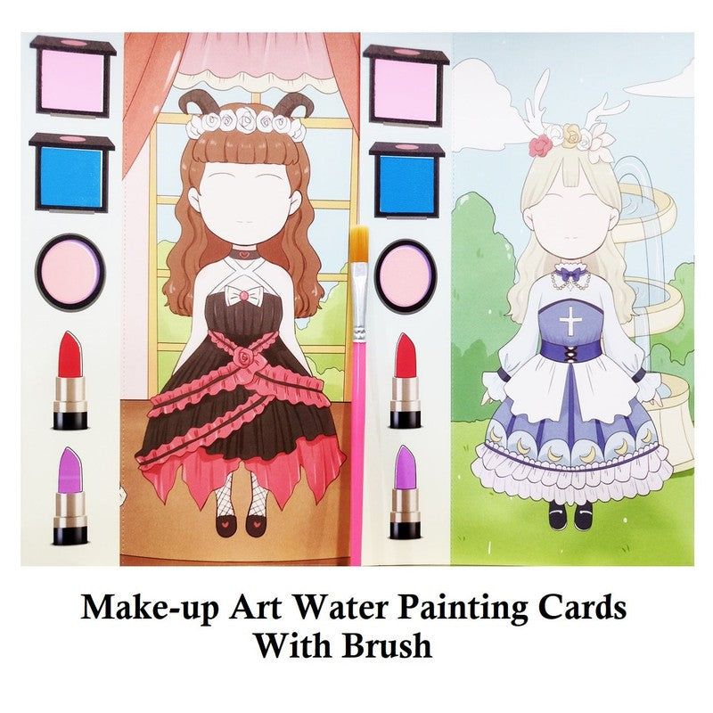 Art Kit Princess Dress up & Makeup Creative Poking Dress up Combo | 2 in 1 Board Activity Painting DIY Kit For Kids (Assorted Designs)