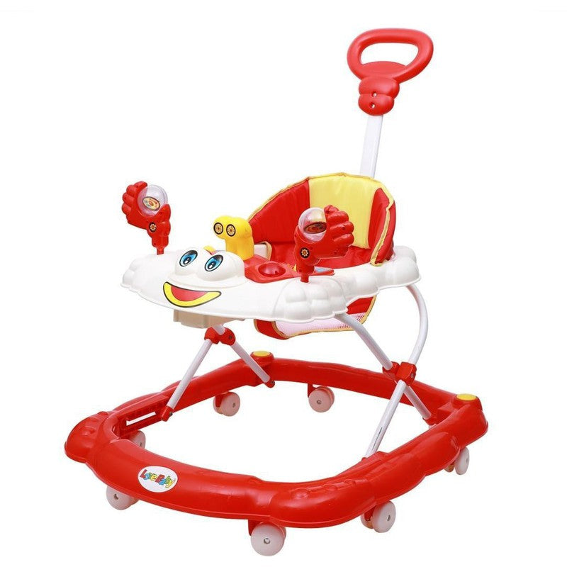 Maanit Musical 3-in-1 Walker With Parent Rod (Red)