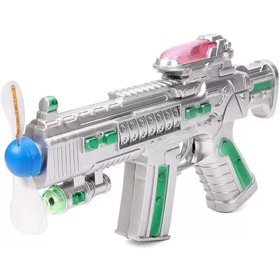 Musical Space Launcher with LED Matrix Flashing Rotating Fan Toy